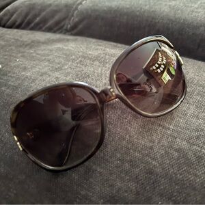 Betsey Johnson Brown Sunglasses with accent of yellow flowers
